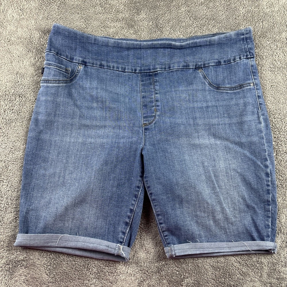 Lee Mid Rise Slim Fit Sculpting‎ Jean Shorts Women's Size 38x9.5 Blue Denim